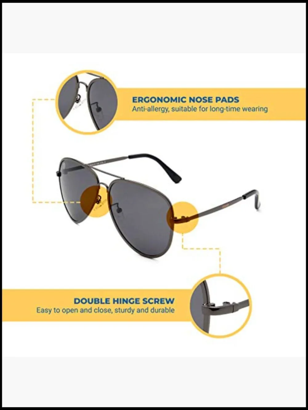 Mirrored Polarized Aviator Sunglasses with Metal Frame for Outdoor Activities